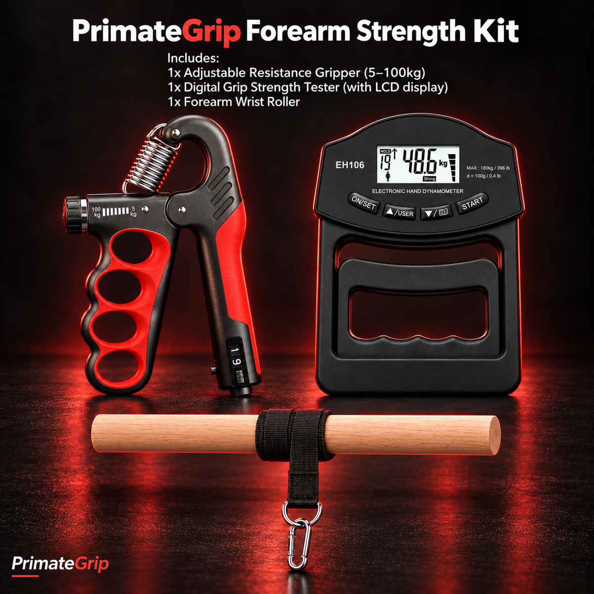 PrimateGrip Grip & Forearm Strength Kit